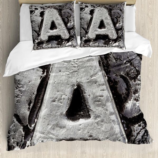 Abakuhaus Lettera A Copripiumino, Old Motley Effects, Antiacaro, Adatto A Chi Soffre Di Allergie, Con Federe, 200 Cm X 200 Cm - 80 X 80 Cm, Grigio Taupe-image