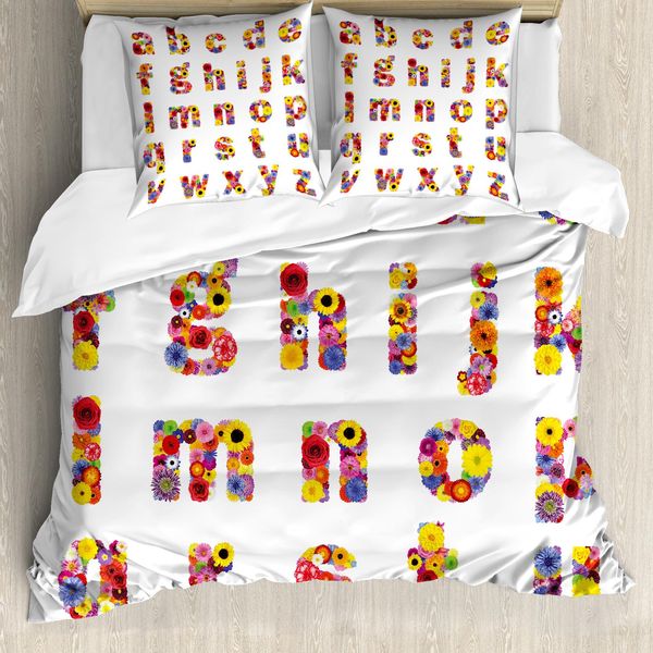 Abakuhaus Lettera Copripiumino, Blooming Natur Blumen, Antiacaro, Adatto A Chi Soffre Di Allergie, Con Federe, 155 Cm X 220 Cm - 80 X 80 Cm, Multicolore-image