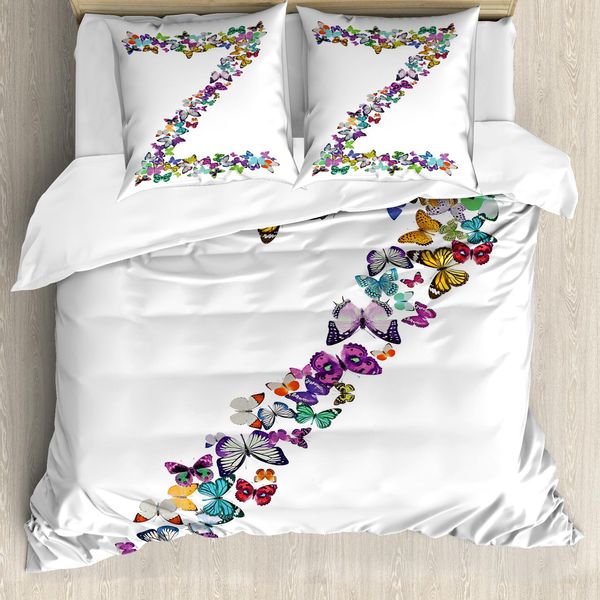 Abakuhaus Lettera Z Copripiumino, Animali Multicolori Z, Antiacaro Adatto A Chi Soffre Di Allergie Con Federe, 155 Cm X 220 Cm - 80 X 80 Cm, Multicolore-image