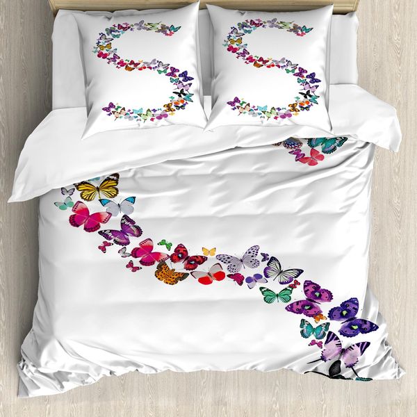 Abakuhaus Lettere Copripiumino, Varie Forme, Antiacaro, Adatto A Chi Soffre Di Allergie, Con Federe, 200 Cm X 200 Cm - 80 X 80 Cm, Multicolore-image