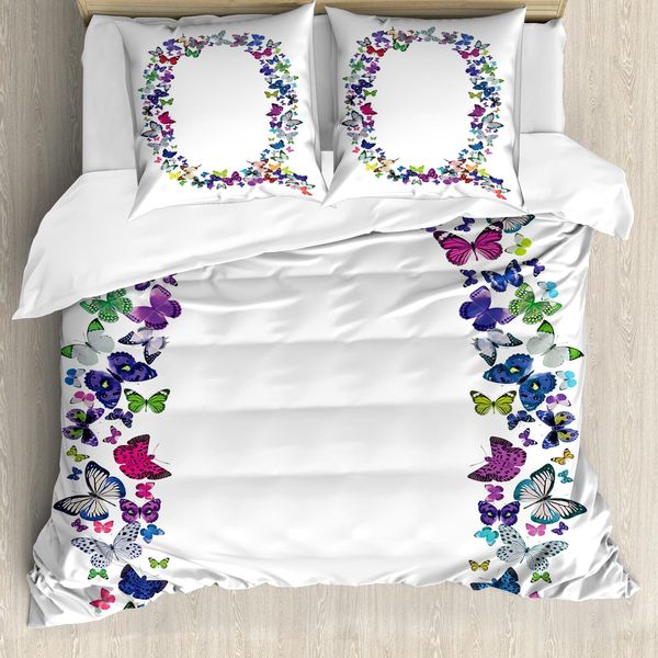 Abakuhaus Lettera Q Copripiumino, Font Ispirato Alla Primavera, Antiacaro, Adatto A Chi Soffre Di Allergie, Con Federe, 155 Cm X 220 Cm - 80 X 80 Cm, Multicolore-image