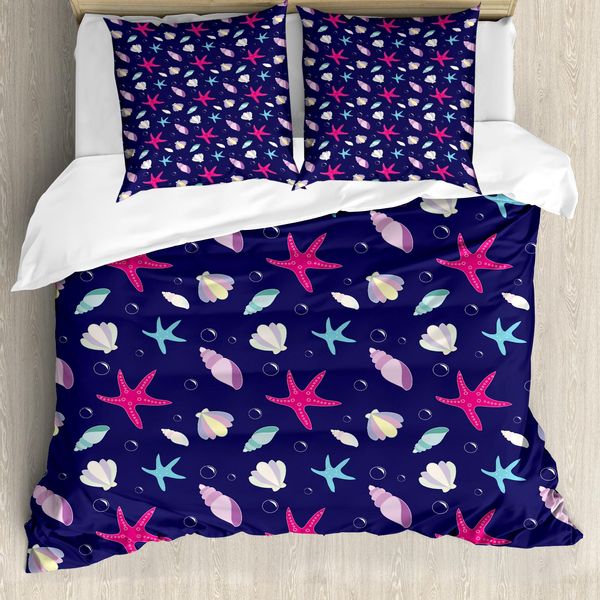 Abakuhaus Navy E Blush Copripiumino, Vita Nautica, Antiacaro, Adatto A Chi Soffre Di Allergie, Con Federe, 200 Cm X 200 Cm - 80 X 80 Cm, Multicolore-image