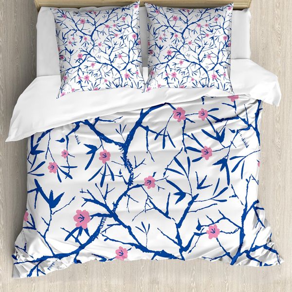 Abakuhaus Navy E Blush Copripiumino, Naturale, Antiacaro, Adatto A Chi Soffre Di Allergie, Con Federe, 200 Cm X 200 Cm - 80 X 80 Cm, Viola, Blu, Rosa-image