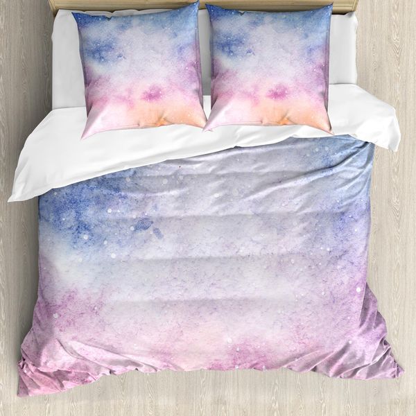 Abakuhaus Navy E Blush Copripiumino, Soft-Nebel, Antiacaro, Adatto A Chi Soffre Di Allergie, Con Federe, 155 Cm X 220 Cm - 80 X 80 Cm, Blu, Rosa, Salmone-image