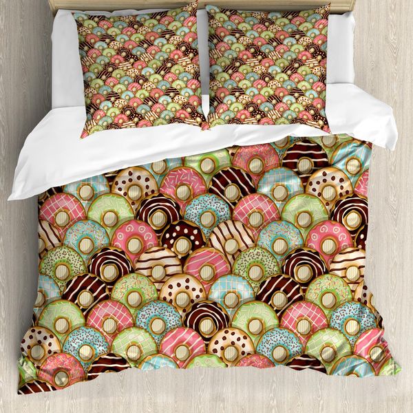 Abakuhaus Copripiumino Tea Party, Deliziosa Colazione, Antiacaro, Adatto A Chi Soffre Di Allergie, Con Federe, 200 Cm X 200 Cm - 80 X 80 Cm, Multicolore-image