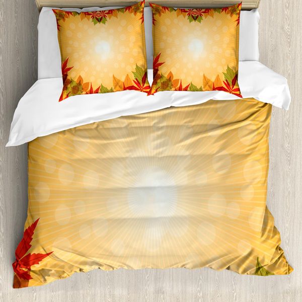 Abakuhaus Copripiumino Ernte, A Righe E Pois, Antiacaro, Adatto A Chi Soffre Di Allergie, Con Federe, 200 Cm X 200 Cm - 80 X 80 Cm, Rosso, Verde, Arancione-image
