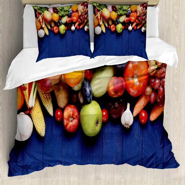 Abakuhaus Copripiuma Ernte, Frutta Fresca Biologica, Antiacaro, Adatto A Chi Soffre Di Allergie, Con Federe, 200 Cm X 200 Cm - 80 X 80 Cm, Multicolore-image