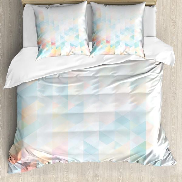 Abakuhaus Copripiumino Astratto, Geometrico Futuristico, Antiacaro, Adatto A Chi Soffre Di Allergie, Con Federe, 200 Cm X 200 Cm - 80 X 80 Cm, Multicolore-image
