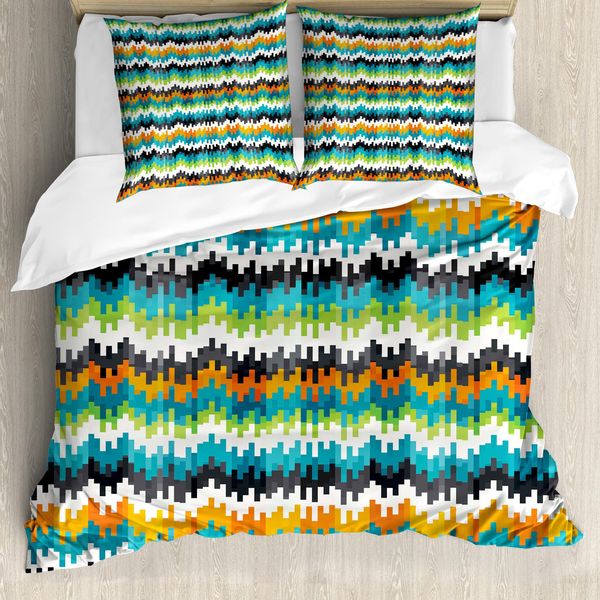 Abakuhaus Copripiumino Geometrico, Motivo Trippy Forms, Antiacaro, Adatto A Chi Soffre Di Allergie, Con Federe, 155 Cm X 220 Cm - 80 X 80 Cm, Multicolore-image