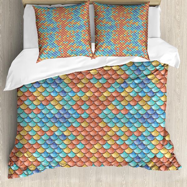 Abakuhaus Copripiumino Con Motivo A Sirene, Antiacaro E Anallergico, Con Federe, 200 Cm X 200 Cm - 80 X 80 Cm, Multicolore-image