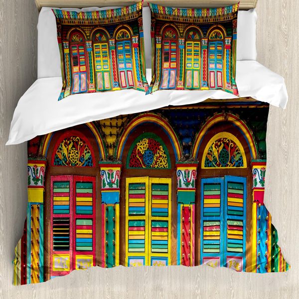Abakuhaus Copripiumino Colorato, Scene Di Singapore, Antiacaro, Adatto A Chi Soffre Di Allergie, Con Federe, 155 Cm X 220 Cm - 80 X 80 Cm, Multicolore-image