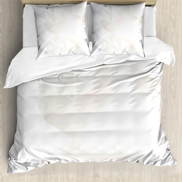 Abakuhaus Copripiumino Grigio E Bianco, Polygon Modern, Antiacaro, Adatto A Chi Soffre Di Allergie, Con Federe, 155 Cm X 220 Cm - 80 X 80 Cm, Grigio Chiaro Bianco-image