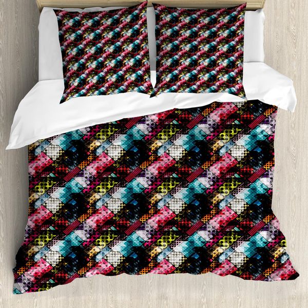 Abakuhaus Copripiumino Astratto, Vibrant Traditional, Antiacaro, Adatto A Chi Soffre Di Allergie, Con Federe, 155 Cm X 220 Cm - 80 X 80 Cm, Multicolore-image