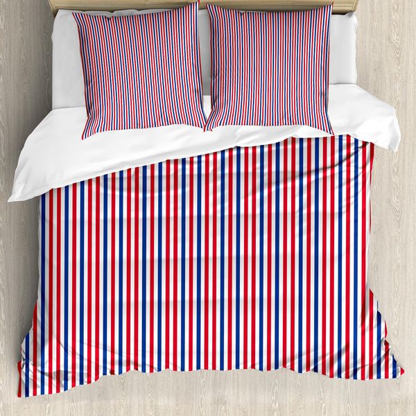 Abakuhaus Usa Copripiumino, Indipendenza Simbolica, Antiacaro, Adatto A Chi Soffre Di Allergie, Con Federe, 155 Cm X 220 Cm - 80 X 80 Cm, Rosso Bianco Blu Notte-image