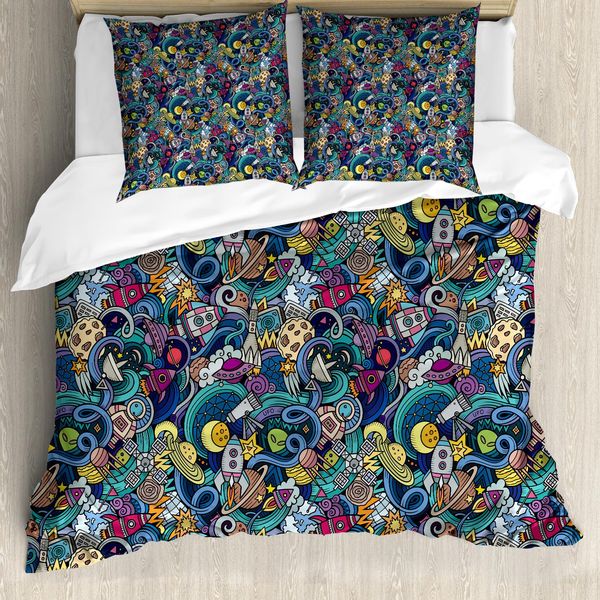 Abakuhaus Copripiumino, Immagine Fantascientifica, Antiacaro, Adatto A Chi Soffre Di Allergie, Con Federe, 155 Cm X 220 Cm - 80 X 80 Cm, Multicolore-image