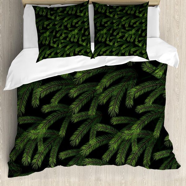 Abakuhaus Copripiumino Invernale, Pino Silvestre, Antiacaro, Adatto A Chi Soffre Di Allergie, Con Federe, 155 Cm X 220 Cm - 80 X 80 Cm, Verde Scuro Caramello-image