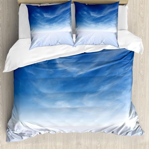 Abakuhaus Copripiumino Himmel, Fotografia Snowy Berg, Antiacaro, Adatto A Chi Soffre Di Allergie, Con Federe, 155 Cm X 220 Cm - 80 X 80 Cm, Blu E Bianco-image