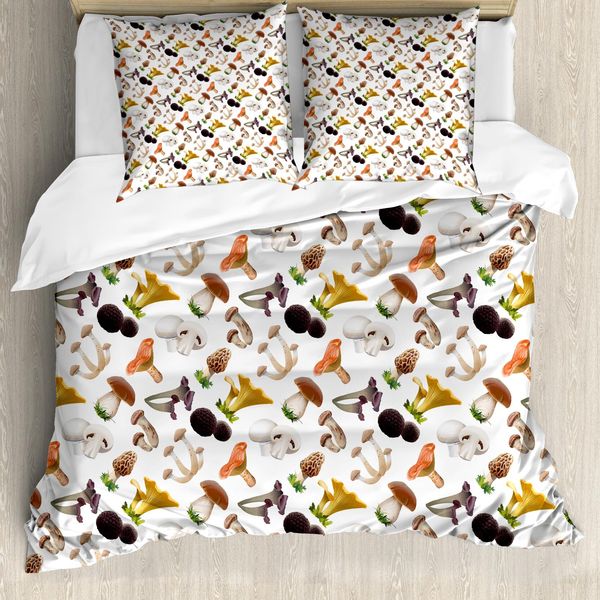 Abakuhaus Copripiumino Pilz, Stile Realistico, Fresco, Antiacaro, Adatto A Chi Soffre Di Allergie, Con Federe, 200 Cm X 200 Cm - 80 X 80 Cm, Multicolore-image