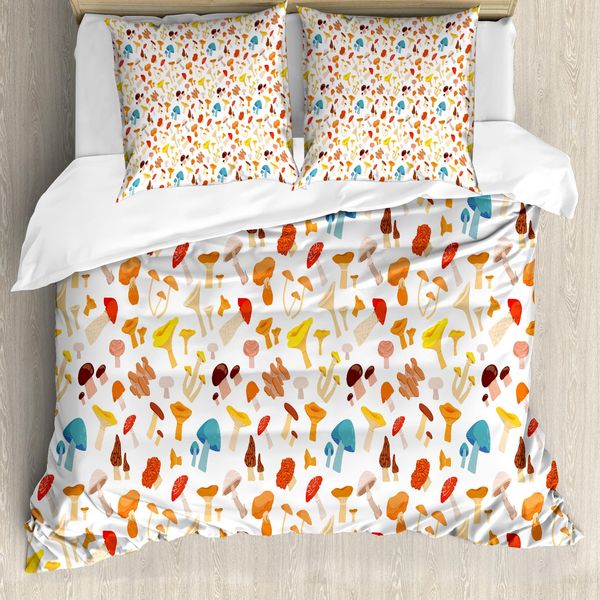 Abakuhaus Copripiumino Pilz, Stile Cartone Animato Toadstool, Antiacaro, Adatto A Chi Soffre Di Allergie, Con Federe, 155 Cm X 220 Cm - 80 X 80 Cm, Multicolore-image