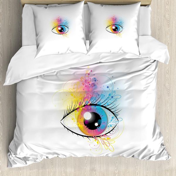 Abakuhaus Copripiumino Wimper, Primavera Inspired Floral, Antiacaro Adatto A Chi Soffre Di Allergie Con Federe, 155 Cm X 220 Cm - 80 X 80 Cm, Multicolore-image