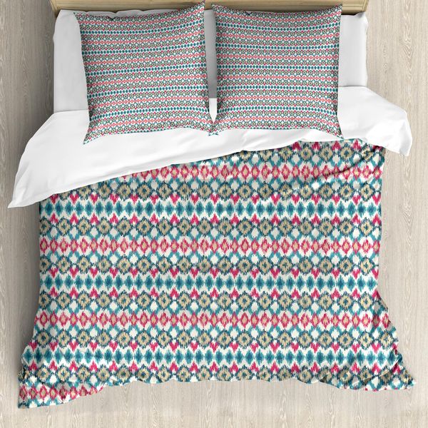 Abakuhaus Copripiumino Ikat, Madre Messicana, Antiacaro, Adatto A Chi Soffre Di Allergie, Con Federe, 200 Cm X 200 Cm - 80 X 80 Cm, Multicolore-image