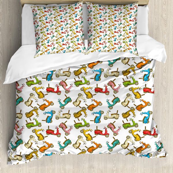 Copripiumino Abakuhaus, Moto Italiana Retrò, Antiacaro, Adatto A Chi Soffre Di Allergie, Con Federe, 155 Cm X 220 Cm - 80 X 80 Cm, Multicolore-image