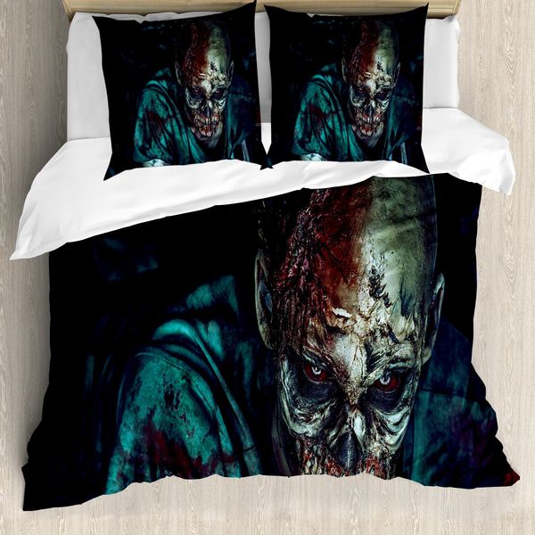 Abakuhaus Copripiumino Zombie, Fearful Vampire, Antiacaro, Adatto A Chi Soffre Di Allergie, Con Federe, 200 Cm X 200 Cm - 80 X 80 Cm, Multicolore-image