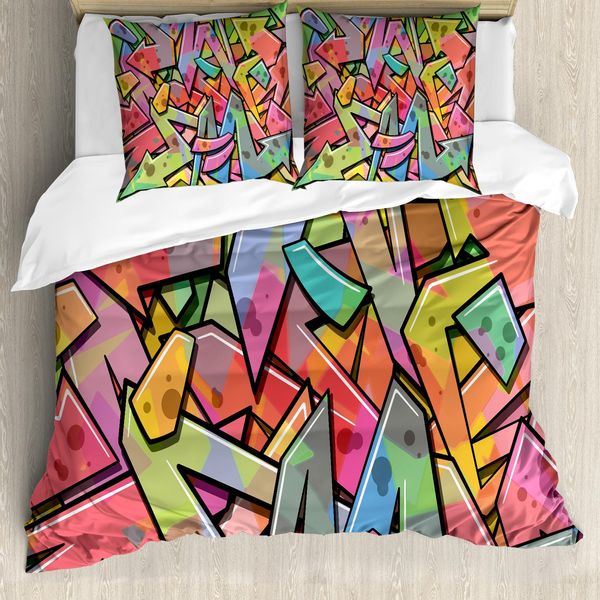 Abakuhaus Copripiumino Colorato, Frecce Grunge Astratte, Antiacaro, Adatto A Chi Soffre Di Allergie, Con Federe, 200 Cm X 200 Cm - 80 X 80 Cm, Multicolore-image