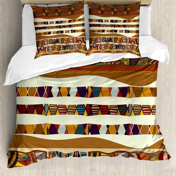 Abakuhaus Copripiumino Stammes, Boho Folk, Antiacaro, Adatto A Chi Soffre Di Allergie, Con Federe, 155 Cm X 220 Cm - 80 X 80 Cm, Multicolore-image