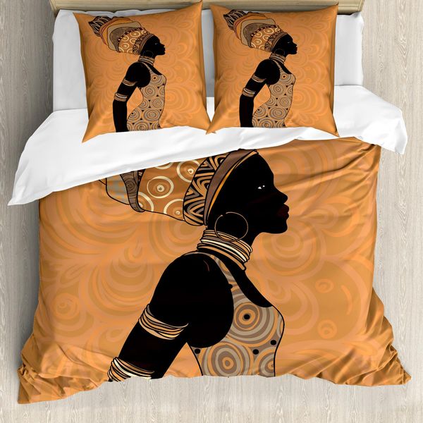 Abakuhaus Copripiumino Africano, Donna Locale, Antiacaro, Adatto A Chi Soffre Di Allergie, Con Federe, 155 Cm X 220 Cm - 80 X 80 Cm, Multicolore-image