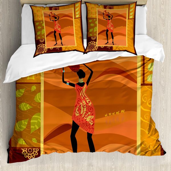 Abakuhaus Copripiumino Africano, Ragazza Zulu Indigena, Antiacaro, Adatto A Chi Soffre Di Allergie, Con Federe, 155 Cm X 220 Cm - 80 X 80 Cm, Multicolore-image