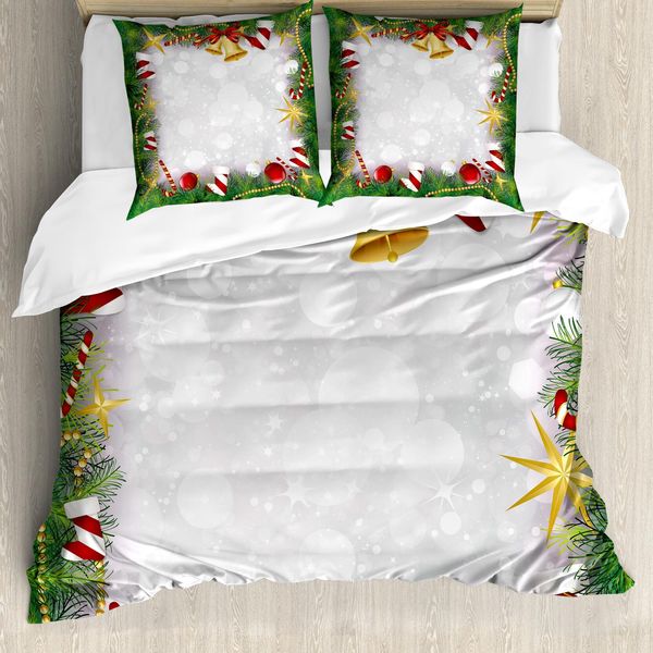 Abakuhaus Copripiumino Natalizio, Notte Di Natale Noel, Antiacaro, Adatto A Chi Soffre Di Allergie, Con Federe, 155 Cm X 220 Cm - 80 X 80 Cm, Multicolore-image