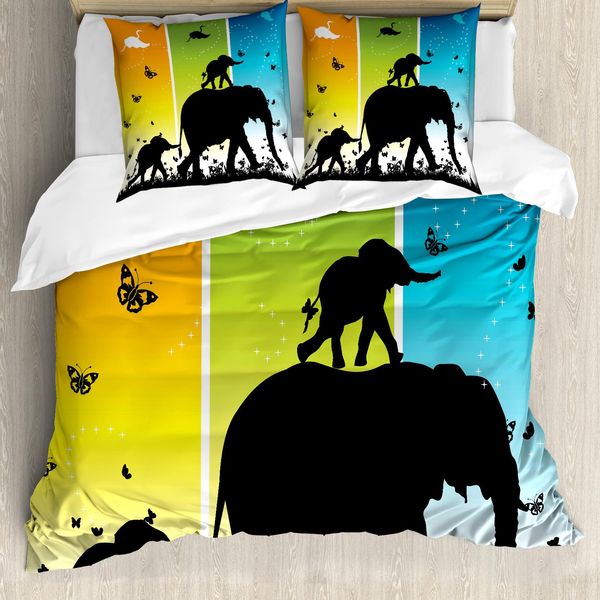 Abakuhaus Copripiumino Zoo, Natura Colorata, Antiacaro, Adatto A Chi Soffre Di Allergie, Con Federe, 155 Cm X 220 Cm - 80 X 80 Cm, Multicolore-image