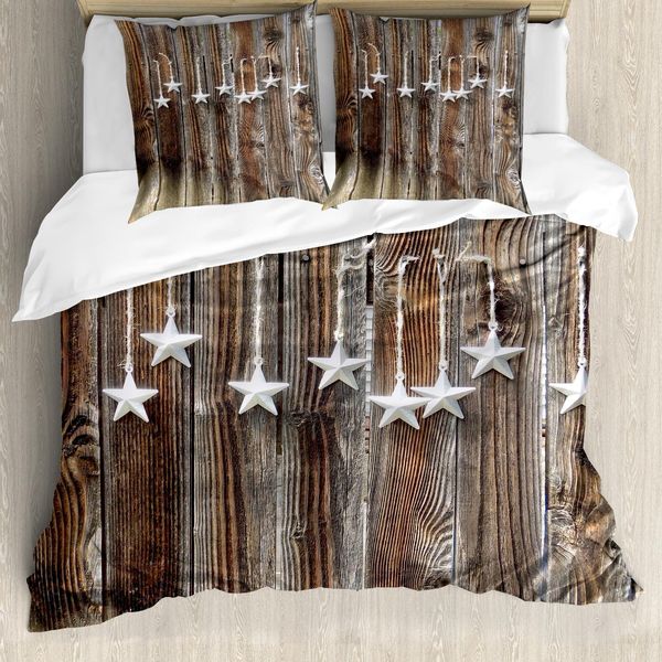 Abakuhaus Primitive Land Copripiumino, Grigio Stella, Antiacaro, Adatto A Chi Soffre Di Allergie, Con Federe, 200 Cm X 200 Cm - 80 X 80 Cm, Marrone-Grigio-image