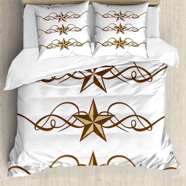 Abakuhaus Copripiumino Primitive Land, Stile Western, Antiacaro, Adatto A Chi Soffre Di Allergie, Con Federe, 155 Cm X 220 Cm - 80 X 80 Cm, Marrone Chiaro Caffè-image