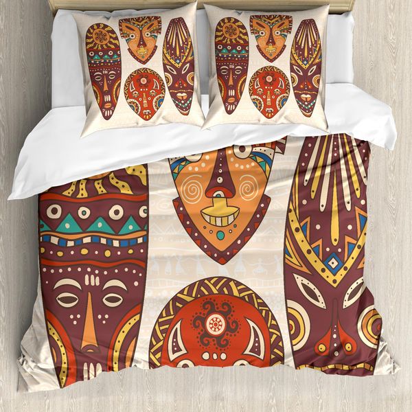 Abakuhaus Tiki Bar Copripiumino, Arte Popolare, Antiacaro, Adatto A Chi Soffre Di Allergie, Con Federe, 155 Cm X 220 Cm - 80 X 80 Cm, Multicolore-image