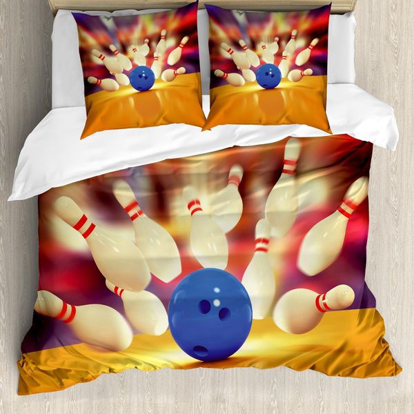 Abakuhaus Copripiumino Bowling Party, Moment Crash, Antiacaro, Adatto A Chi Soffre Di Allergie, Con Federe, 200 Cm X 200 Cm - 80 X 80 Cm, Multicolore-image