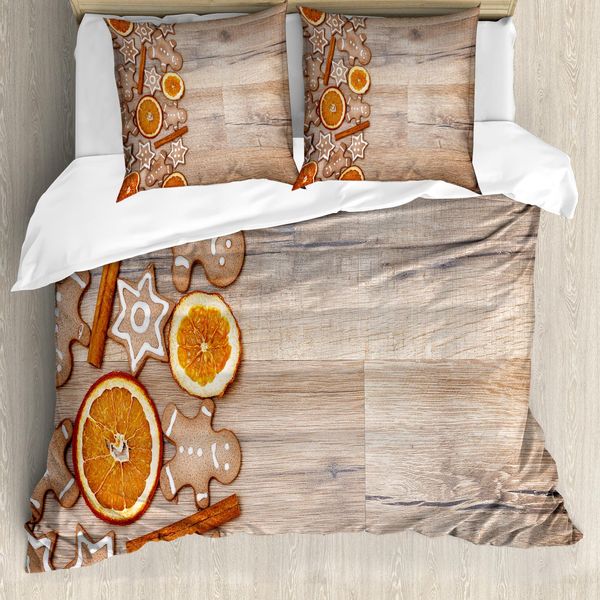 Abakuhaus Copripiumino Lebkuchenmann, Aromatico, Antiacaro, Adatto A Chi Soffre Di Allergie, Con Federe, 200 Cm X 200 Cm - 80 X 80 Cm, Color Umbra Arancione Bianco-image