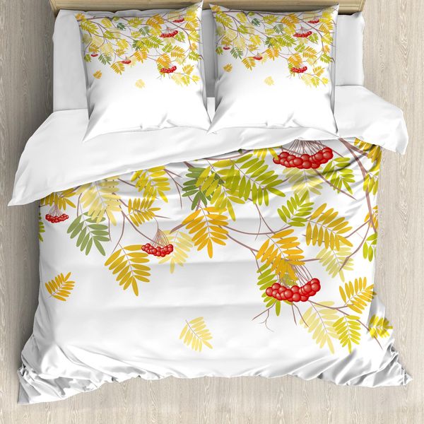 Abakuhaus Copripiumino Eberesche, Albero Colorato Vivid Fall, Antiacaro, Adatto A Chi Soffre Di Allergie, Con Federe, 200 Cm X 200 Cm - 80 X 80 Cm, Multicolore-image