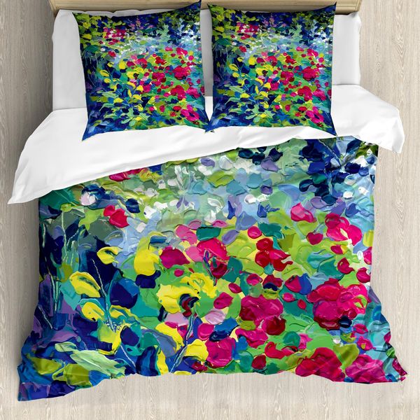 Abakuhaus Copripiumino Artistico, Campo Fiorito Estate, Antiacaro, Adatto A Chi Soffre Di Allergie, Con Federe, 155 Cm X 220 Cm - 80 X 80 Cm, Multicolore-image