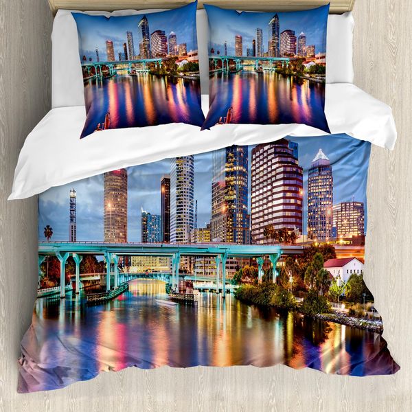 Abakuhaus Copripiumino, Hillsborough River Usa, Antiacaro, Adatto A Chi Soffre Di Allergie, Con Federe, 155 Cm X 220 Cm - 80 X 80 Cm, Multicolore-image