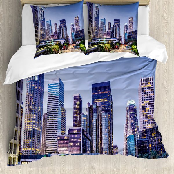 Abakuhaus Copripiumino Stadt, California Avenue Alberi, Antiacaro Adatto A Chi Soffre Di Allergie Con Federe, 200 Cm X 200 Cm - 80 X 80 Cm, Multicolore-image