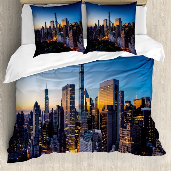 Abakuhaus Copripiumino, Tranquillo Tramonto Mattutino, Antiacaro, Adatto A Chi Soffre Di Allergie, Con Federe, 200 Cm X 200 Cm - 80 X 80 Cm, Blu Marigold Verde Scuro-image