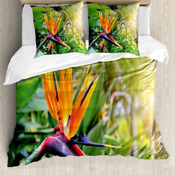 Abakuhaus Copripiumino Con Motivo Floreale, Antiacaro, Adatto A Chi Soffre Di Allergie, Con Federe, 155 Cm X 220 Cm - 80 X 80 Cm, Multicolore-image