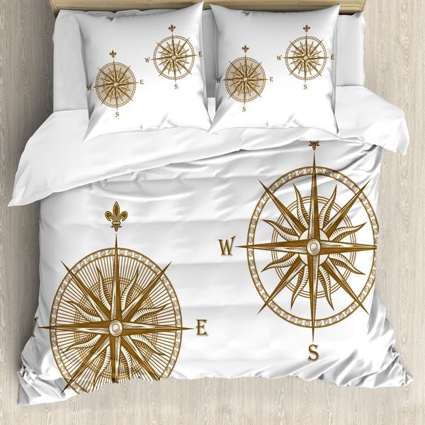 Abakuhaus Copripiumino Kompass, Vele Mare, Antiacaro Adatto A Chi Soffre Di Allergie Con Federe, 200 Cm X 200 Cm - 80 X 80 Cm, Marrone Chiaro-image