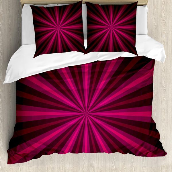 Abakuhaus Copripiumino Rosa Shocking, Starburst Futuristico, Antiacaro, Adatto A Chi Soffre Di Allergie, Con Federe, 155 Cm X 220 Cm - 80 X 80 Cm, Rosa Fucsia-image