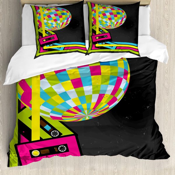 Abakuhaus Popstar-Party Copripiumino, Retro-Disco-Kugel, Antiacaro Adatto A Chi Soffre Di Allergie Con Federe, 155 Cm X 220 Cm - 80 X 80 Cm, Multicolore-image
