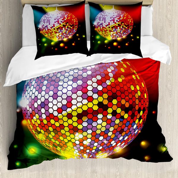 Abakuhaus Popstar-Party Copripiumino, Vivid Disco-Kugel, Antiacaro, Adatto A Chi Soffre Di Allergie, Con Federe, 200 Cm X 200 Cm - 80 X 80 Cm, Multicolore-image