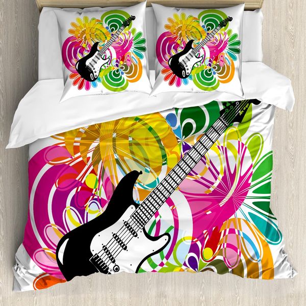 Abakuhaus Popstar-Party Copripiumino, Hawaii-Colorato, Antiacaro Adatto A Chi Soffre Di Allergie Con Federe, 155 Cm X 220 Cm - 80 X 80 Cm, Multicolore-image