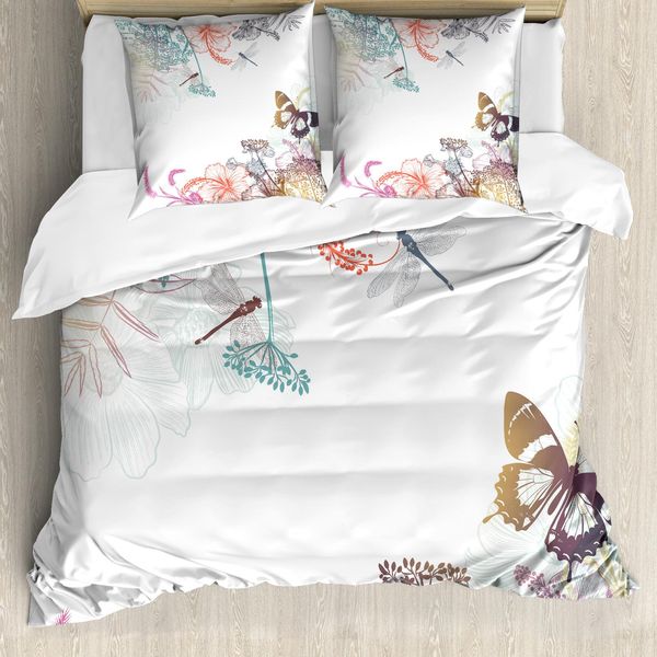 Abakuhaus Copripiumino Libelle, Fiori Ed Erbe Aromatiche, Antiacaro, Adatto A Chi Soffre Di Allergie, Con Federe, 155 Cm X 220 Cm - 80 X 80 Cm, Multicolore-image